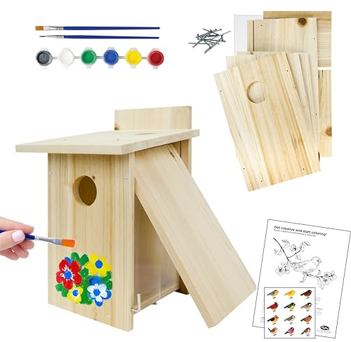 Nature's Way Bird Products DIY First Viewing Window Garden-Bird-House, Wood