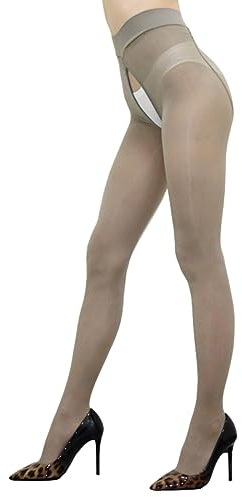 HTRUIYATY Medias de Aceite Brillante 8D Cremalleras Medias Brillantes Pantimedias de Cintura Alta Nylon Medias Sexy Panty