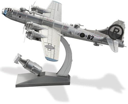 Piececool 3D pussel metall flygplan modell B-29 bomber superfästning, 3D metallpussel för 340 rostfritt stål, helt metall, 1:1 återställning, födelsedagspresent, modellbyggsats vuxna, 150 delar