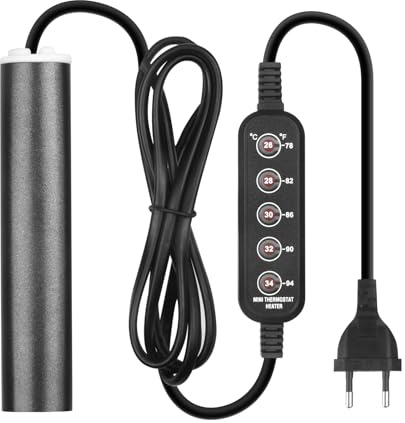 ITIY Mini chauffage d'aquarium 75W, Petit chauffage d'aquarium avec 2 ventouses Contrôle de la température pour 10-50L d'eau de mer et d'eau douce
