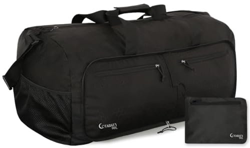 Cotabaty 90L Faltbare Reisetasche für alle Reisegepäckstücke, Urlaubstasche mit Mehreren Taschen für Frauen und Männer(Schwarz)