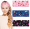 BETESSIN 3Stk. Stirnband Mädchen Kinder Haarband Sternen Elastisches Kopfband Sternenmuster Breite Haarreif mit Knoten Haarschmuck Kopfschmuck für Schule Sport Freizeit in 3 Farben