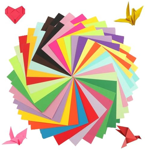 HoAhaMay 200 hojas Origami 20 x 20 cm papel plegable cuadrado de doble cara de color, origami de colores brillantes, adecuado para proyectos de arte y artesanía bricolaje, niños y adultos (20 colores)