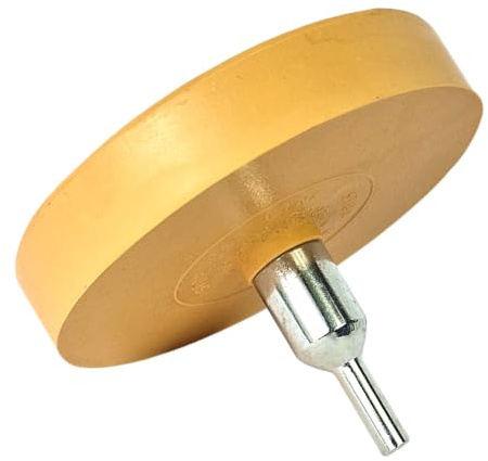 HERO Folienradierer 90mm Radierscheibe Aufkleber Klebereste Radierer Entferner Klebeentferner inkl. Adapter für Bohrmaschinen/Akku-Schrauber/Geradschleifer Auto Motorrad Boot Möbel Fahrzeug