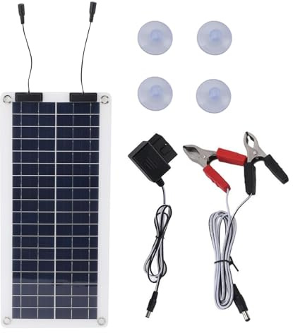 Chargeur Solaire pour Voitures Batterie - Chargeur d'entretien étanche 100W, Entretiens Solaire Double Sortie, pour Voitures nautiques, Bateaux, Motos, Voitures | Chargeur Solaire