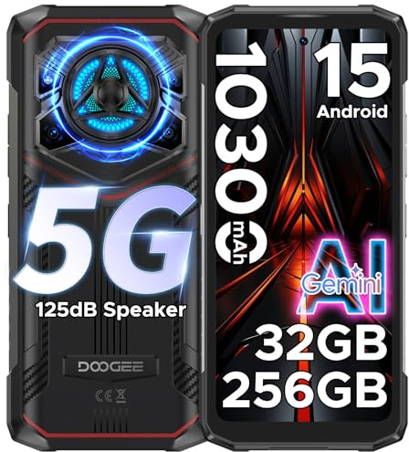 DOOGEE Blade 20 Play 5G Movil Irrompible Android 15, 32GB RAM+256GB ROM/2TB, Móvil Resistente 10300mAh,6,6 FHD+ 90Hz Móvil Todoterreno, Dimensity 7050, 50MP/NFC/Huella&Face ID/Doble SIM/125dB/LED