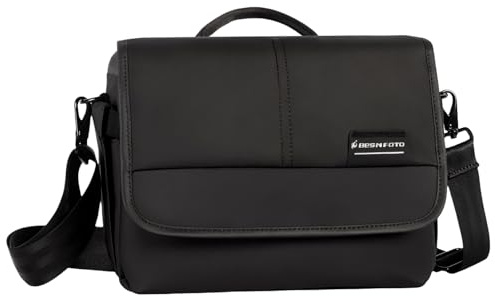Besnfoto kameraväska liten DSLR-kamera axelväska för fotograf vattentät messengerväska crossbody fodral kompatibel med Canon Sony Nikon