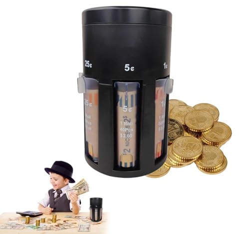 Automatic Coin Sorter Machine – 4.56x7.53 Black ABS Counter for Home, Office, Store – One-Touch Start, Multi-Currency Sorting, Child-Safe Storage – Fast & Efficient Change Management