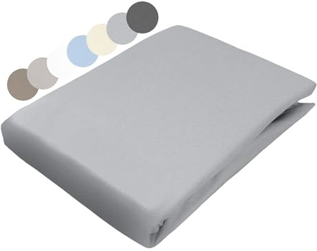 sleepling Flanell Spannbetttuch 140x200 cm, hellgrau, Made in Germany, Ökotex 100, Matratzen bis 30 cm Höhe, Rundum Gummizug, 100% Baumwolle, Betttuch Bettlaken 140 x 200 cm