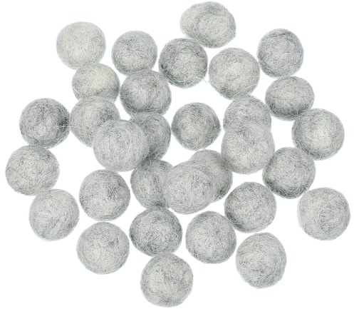 QUARKZMAN 30 Palle Di Lana Feltro Perline 0.6 Pollici Pom Pom Feltro Per Artigianato Pompon Fatti A Mano All'ingrosso Piccole Perle Per Artigianato Nursery E Decorazione Arte Grigio Chiaro