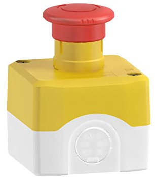 Schneider Electric Harmony XALK Aufbaugehäuse, Kunststoff, 1 Not-Aus-Schalter, Drehentriegelung, 2Ö, hellgrau/gelb/rot, Artikelnummer XALK178F