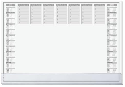 SIGEL HO366 Papier-Schreibtischunterlage, ca. DIN A2, mit transparenter Schutzleiste, aktueller 2-Jahres-Kalender, 40 Blatt, Schreibunterlage, vegan, aus nachhaltigem Papier