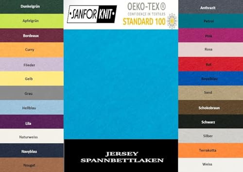 EXKLUSIV HEIMTEXTIL Jersey Spannbettlaken 120 x 200 cm Türkis