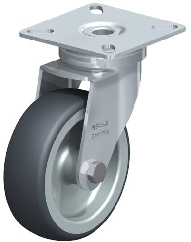 Blickle 344382 Rotella girevole per apparecchiature, Ø 70 mm Modello Rotella girevole con piastrina ad avvitamento