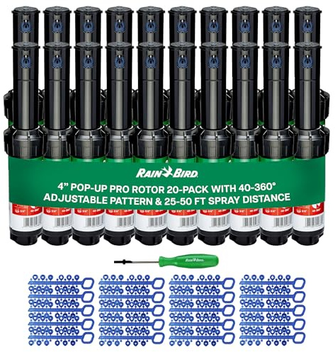Testa irrigatrice a rotore serie 5000, modello 5004 PC, cerchio parziale regolabile da 40 a 360 gradi, sistema di irrigazione a spruzzo pop-up da 10 cm, distanza di spruzzo d'acqua da 25 a 50 piedi