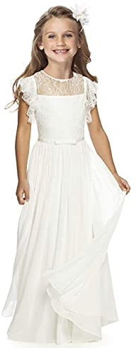 Fancy Flower Girl Dress Girls Holy Communion Dresses for Wedding Pageant 2-13 Year Old