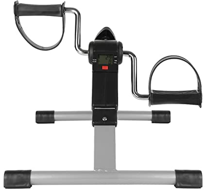 Mini Heimtrainer, Pedaltrainer Mini Bike Heimtrainer Arm- und Beintrainer Fitness Trainer Senioren | pedalo fußtrainer mit LCD und Einstellbarer Widerstand (37*50*23,5cm – Schwarz Silber)