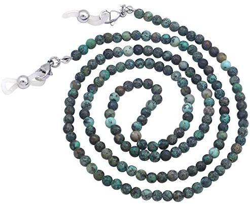 KAI Top Eyeglass & Sunglass Chain, Fashion Natural Stone Beaded Mask Lanyard Face Mask Holder for Women & Men