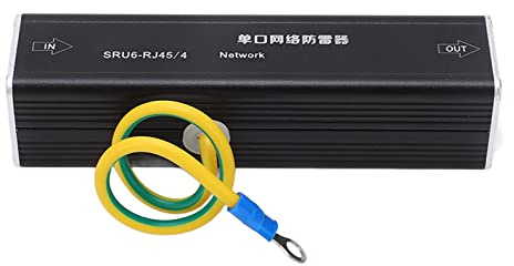 SEAFRONT Protector contra Sobretensiones Ethernet Acoplador RJ45 Supresor de Rayos Dispositivo de ProteccióN Pararrayos Adaptador de ExtensióN para Torres de SeñAles Casas Carreteras