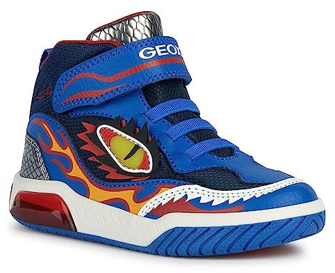 Geox J INEK Boy Sneaker, ROYAL/RED, 30 EU