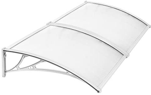 Yaheetech Front Door Canopy, Door Porch Canopy, Rain Cover Awning Shelter Outdoor Roof Shade Patio, 200x80x23cm White