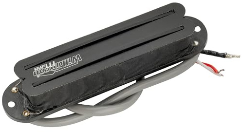 Wilkinson M Series Low Gauss Single Coil Sized Humbucker Neck Pickup | Rail Blade, Ceramic, Black Rail, for Strat Style Electric Guitar