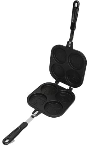 Padella per Pancake a Doppia Faccia, Ruota in Lega, Padella per Pancake, Pane, 4 Piastre per, Panini, Padelle per Crêpe