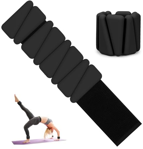MESUADESI Ankel- och handledsvikter för kvinnor, justerbara ankelvikter silikonarmband vikter arm benvikter för kvinnor män ankelvikter för yoga löpning simning pilates gym set med 2 (svart)