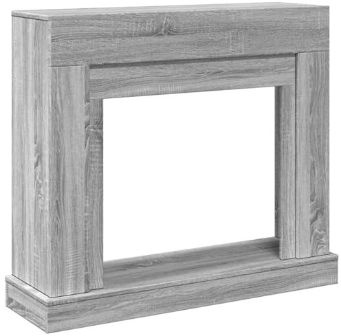 vidaXL Cadre pour cheminée Gris Sonoma 100 x 30 x 87,5 cm en aggloméré, Cadre de cheminée, Cadre pour cheminée, décoration cheminée