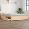 Festnight Massivholzbett Bett 140x200 mit Stauraum Bett 140x200 mit schubladen Holzbett mit Kopfteil und Lattenrost Jugendbett 140x200-Natur-140 x 200 cm