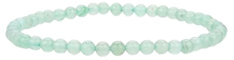 Bracciale artigianale con perle da 4mm – Perle di pietra naturale per yoga, mala e stile boho – Bracciale elastico per donna e uomo (Avventurina Verde)