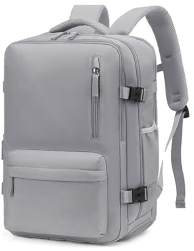 JIAMIAN Mochilas De Viaje, Bolsas De Viaje De Gran Capacidad, Herramientas De Almacenamiento De Equipaje De Vuelo Aéreo, Almacenes De Zapatos Independientes, Para Hombres y Mujeres(Gris)