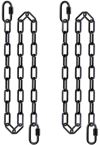 SELEWARE 2Pcs 80 Hanging Swing Chain Black Plastic Coated Hanging Chains