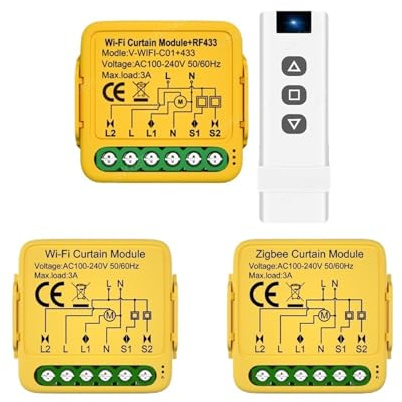 Tuya Curtain Motor Smart Switch WiFi RF433 3 Options Roller Blinds Shutter Motor Switch Controller Voice for Alexa Google(Zigbee3.0)