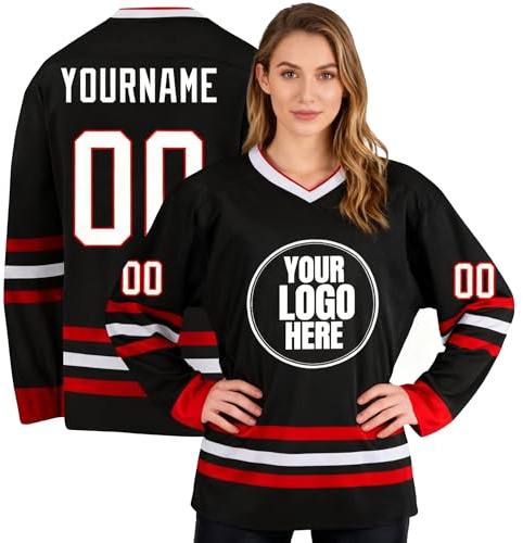 Custom Ice Hockey Jerseys,Personalized Long Sleeve Sports Tops,3 Colors for Family, Youth, and Boys, Featuring Hockey Shirts and Sweaters with Custom Numbers, Team Names