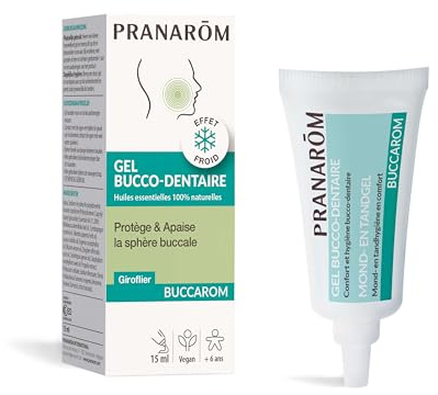 Pranarôm Buccarom Gel Confort Bucco-Dentaire Bio 15 g | Protège la bouche et apaise les zones sensibles. Vertus calmantes et réparatrices, dès 3 ans.