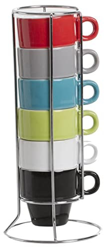 Set 6 Tasses expresso pep's avec support