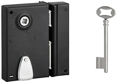 Serrure à pêne dormant vertical 1/2 Thirard noire section droite 7 mm L x H – 70 mm x 110 mm