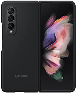 Samsung Silicone Cover Smartphone Cover EF-PF926 für das Galaxy Z Fold3 5G, Handy-Hülle, Silikon, Schutz Case, stoßfest, dünn und griffig, Schwarz