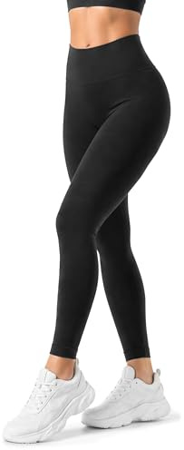 Risalti Leggings Donna Pancia Piatta Plus Coprente - a Vita Alta Contenitiva Elasticizzati in Microfibra, Opaco Senza Cuciture - Taglia S/M