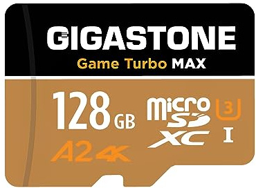 【Nur für Switch 1】 GIGASTONE 128GB Micro SD Karte + Adapter, Game Turbo MAX, bis zu 160/100 MB/s, MicroSDXC Speicherkarte für Nintendo-Switch 1, A2 V30 U3 UHS-I【5 Jahre kostenlose Datenrettung】
