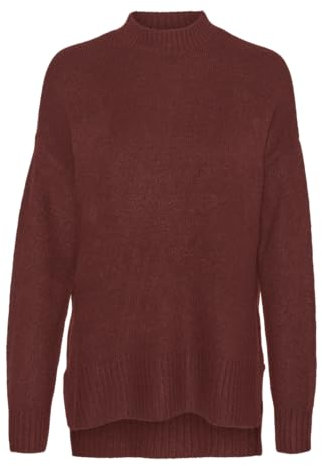 VERO MODA Damer Vmlefile Oversize Boxy Blouse Noos stickad tröja, Fired Brick/Detaljer: w. Melange, XS