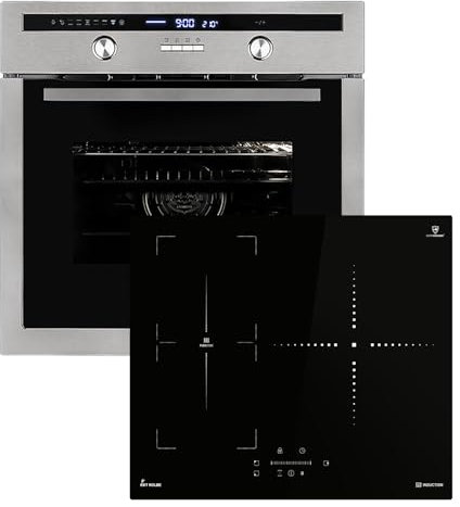 KKT KOLBE Autarkes Herdset | 60cm Einbaubackofen EB8013ED | 59cm Induktionskochfeld IND5903SP | Drehspieß | Kerntemperaturfühler | Grill | Heißluft | Teleskopauszüge | Timer | SET8013IND593SP