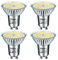 WSMCN GU10 LED Kaltweiß Lampe, 10W Ersetzt 140W Halogen Leuchtmittel, 1050 Lumen 6000K Reflektorlampe, AC 230V Flimmerfrei Strahler, 120°Abstrahlwinkel Spot, Nicht Dimmbar Birnen, 4 Stücke