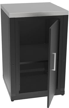 SOLEILUX Cucina Modulare per Esterno in Acciaio e Acciaio Inox – Vari Moduli componibili Fornello, Lavello, Barbecue, Piani - Componi la Tua Cucina (Modulo Piano con Anta)