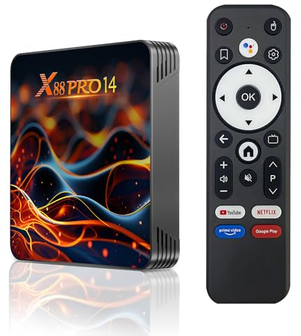 Android 14.0 tv box,X14 PRO Android box 2GB RAM 16GB ROM RK3518 Quad-Core 64bit Cortex-A53 Mali 450 MP2 GPU Support 4K 3D 1080P 2.4/5.0GHz WIFI BT5.0 10/100M Ethernet DLNA HDMI 3.0 H.265