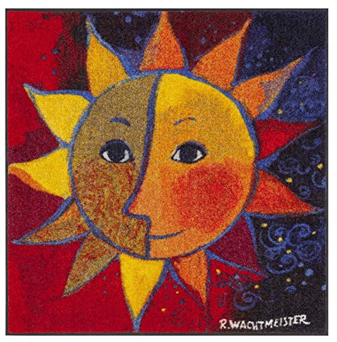 Salonloewe Rosina Wachtmeister Fußmatte Sole 85x85 cm Katzen bunt Wohn-Teppich quadratisch waschbar Eingangs-Matte