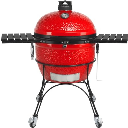 Kamado Joe® Gran Joe II Barbacoa de carbón de cerámica en rojo fuego