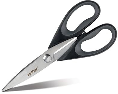 Zyliss E910026 Forbici da Cucina, Lame in Acciaio Inossidabile, Manici soft touch, Nero