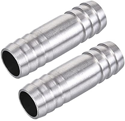 sourcing map Barb Hose Fitting, 19x54mm Straight Coupler Quick Connector for 3/4 Inch ID Hose, 304 Stainless Steel, Pack of 2